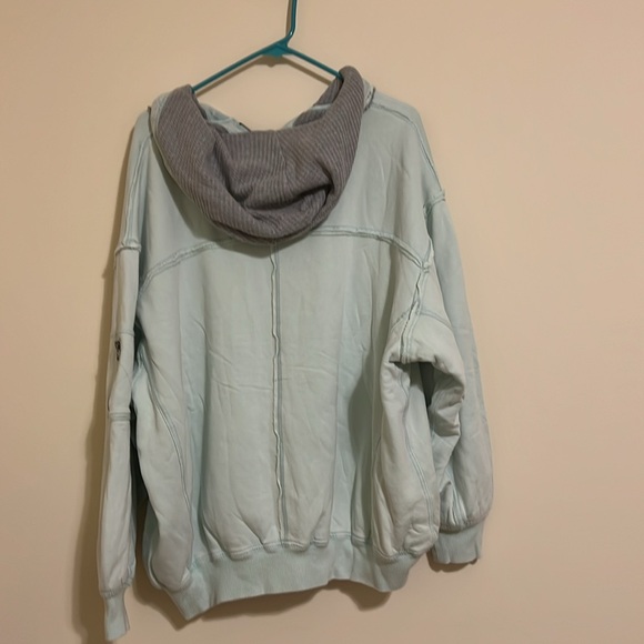 Free People We The Free jacket zip up Thermal hoodie jacket size M light green - Picture 7 of 14
